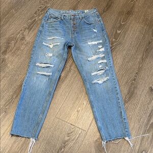 We The Free Light Blue Distressed Ankle Jeans